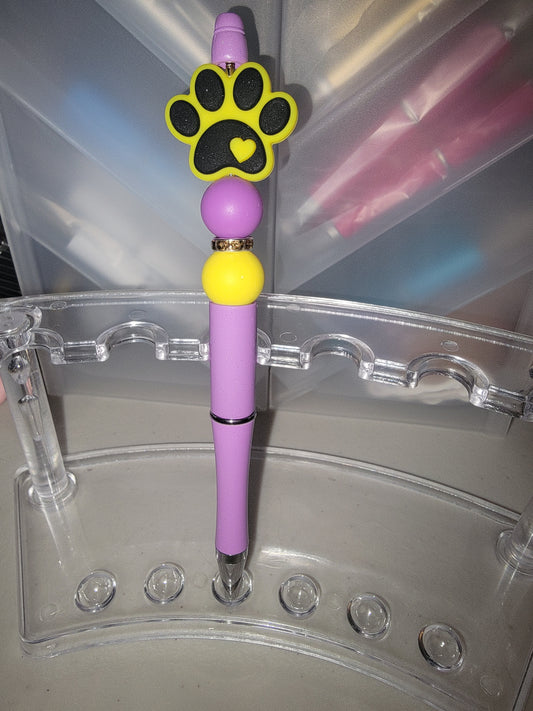 Yellow There Paw Print Pen